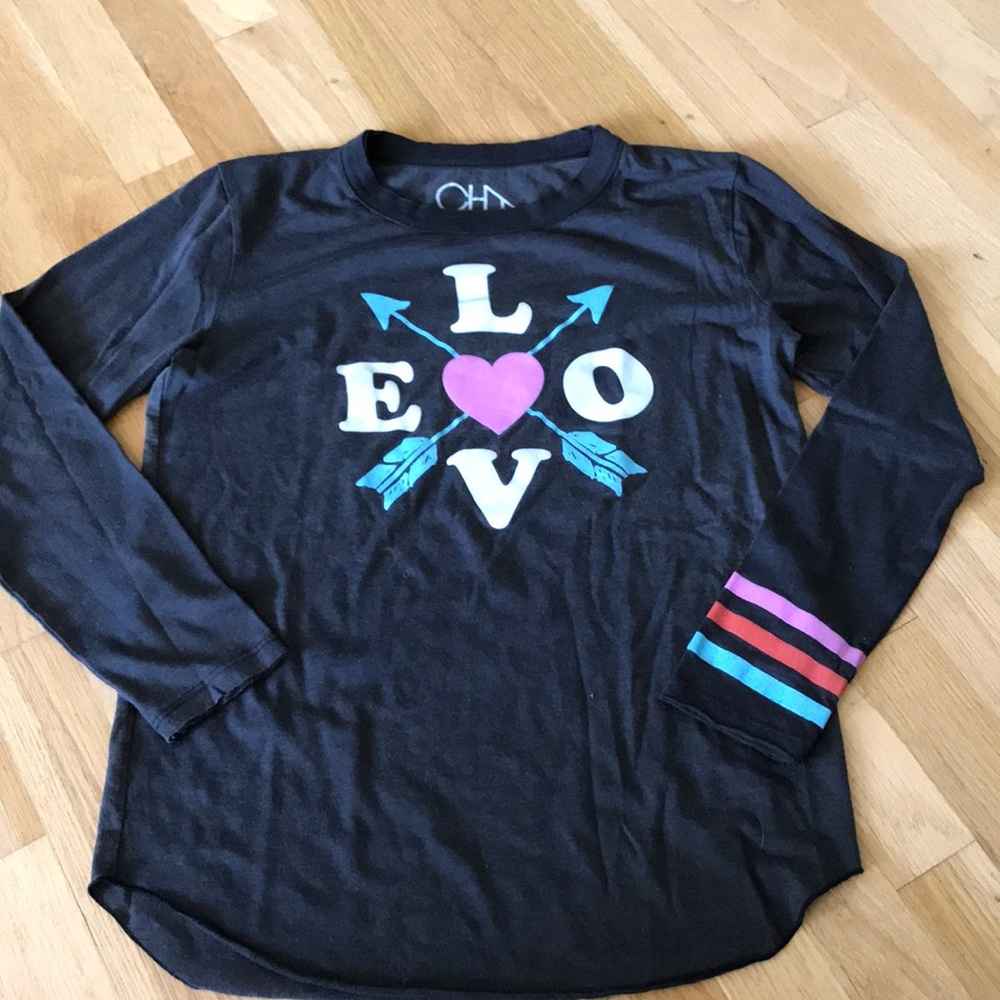 Chaser LOVE long sleeve T-shirt NWOT girls 14
